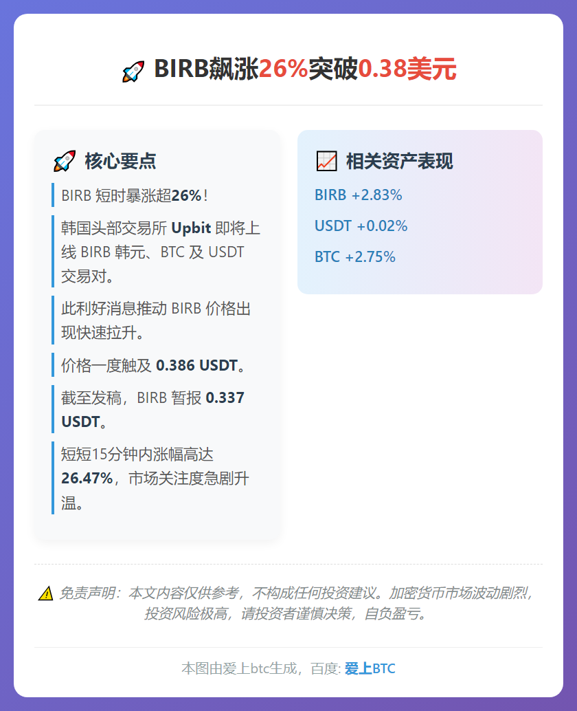 BIRB飙涨26%突破0.38美元