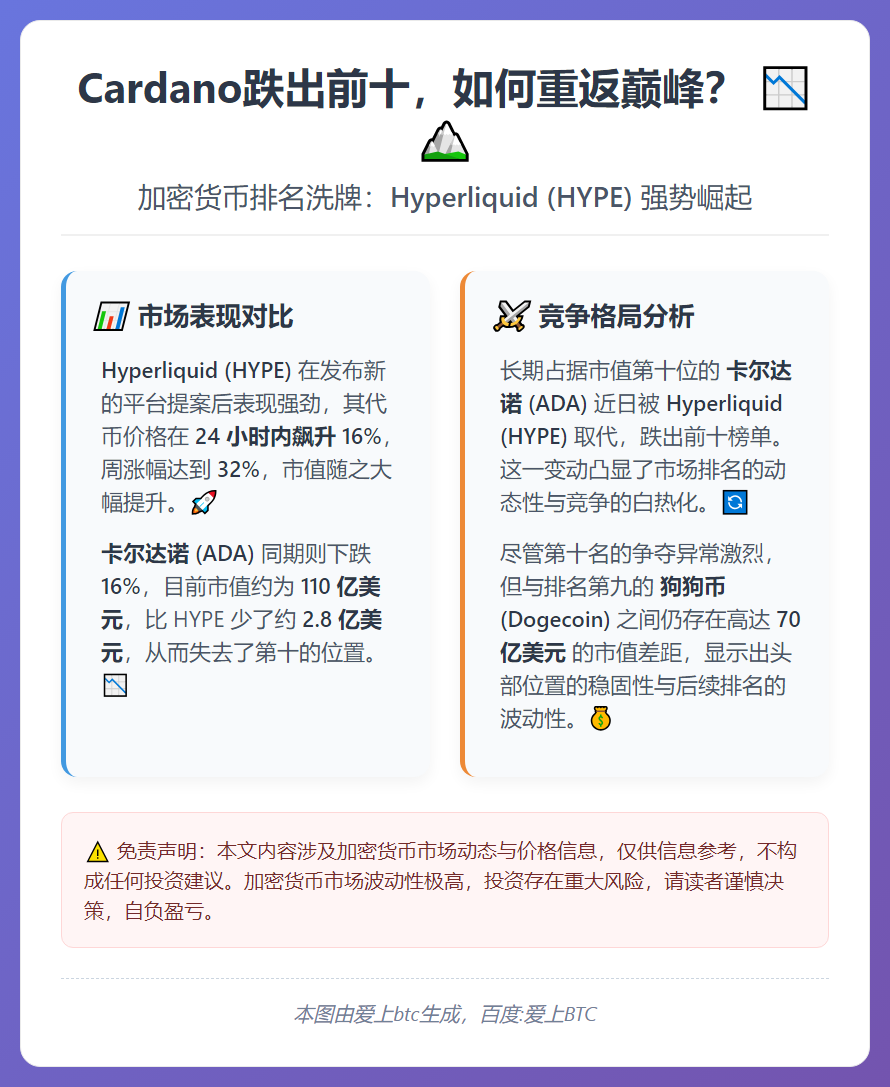 Cardano跌出前十，如何重返巅峰？