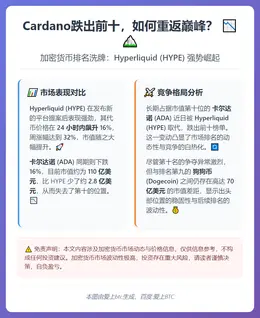 Cardano跌出前十，如何重返巅峰？