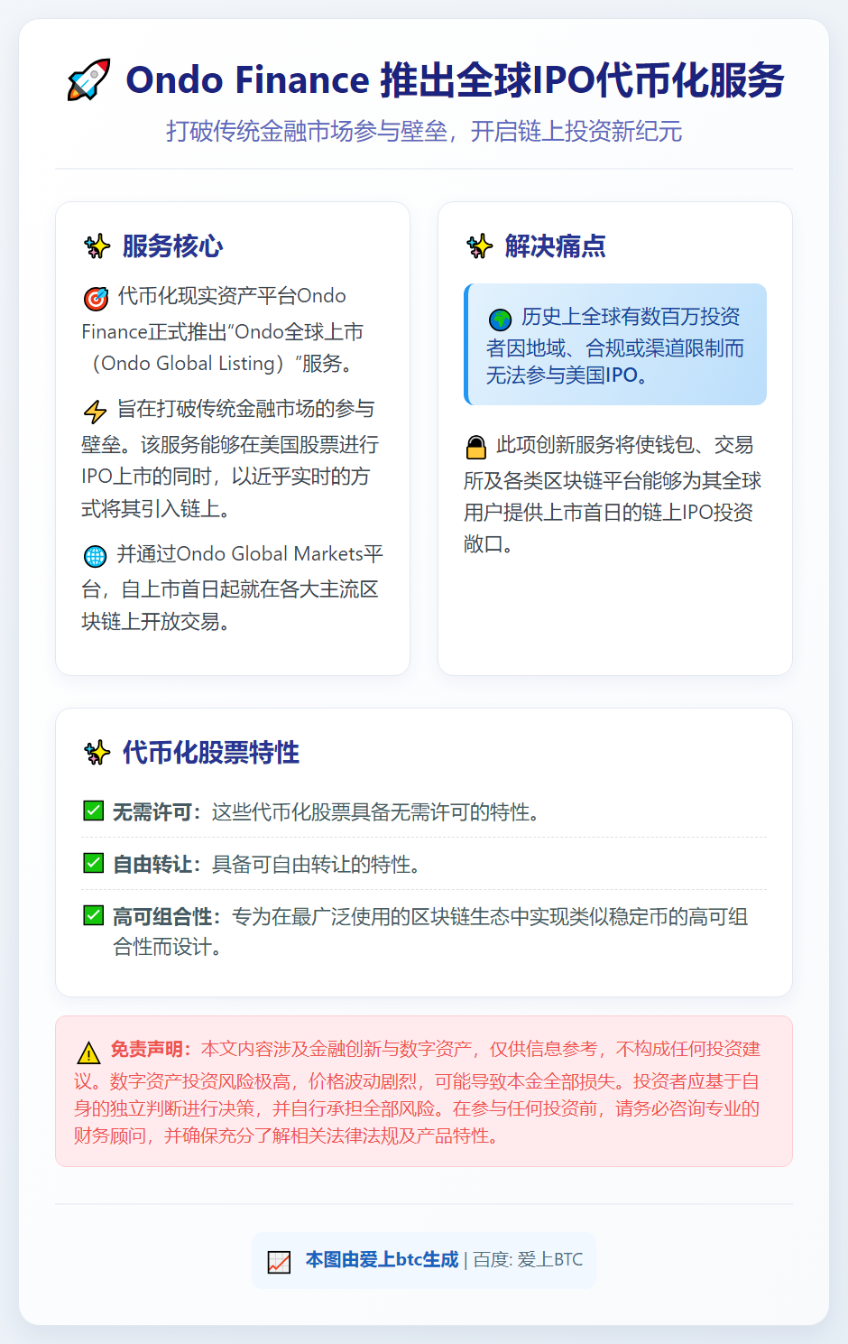 Ondo Finance推全球IPO代币化服务
