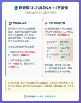 巨鲸设BTC抄底价5.9-6.5万美元