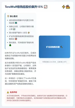 TeraWulf收购后股价飙升15%