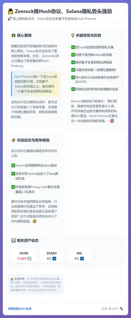 Zenrock推Hush协议，Solana隐私势头强劲