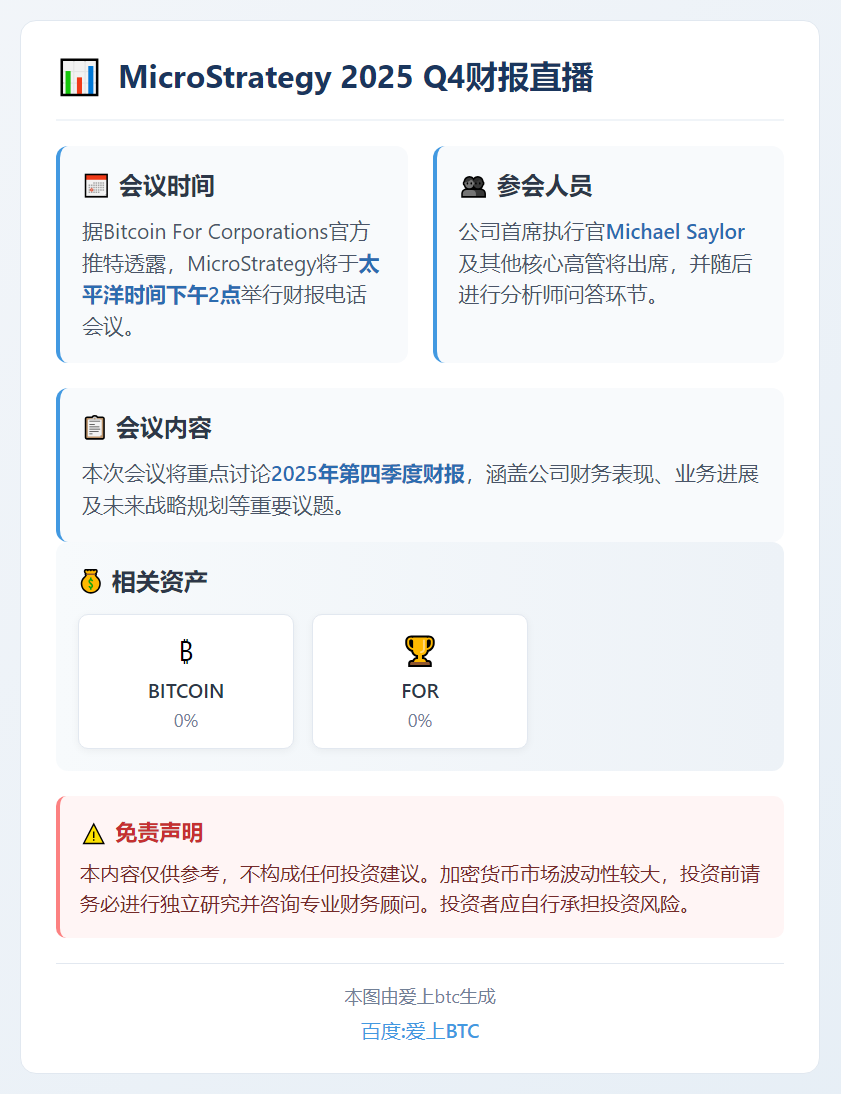 MicroStrategy 2025 Q4财报直播