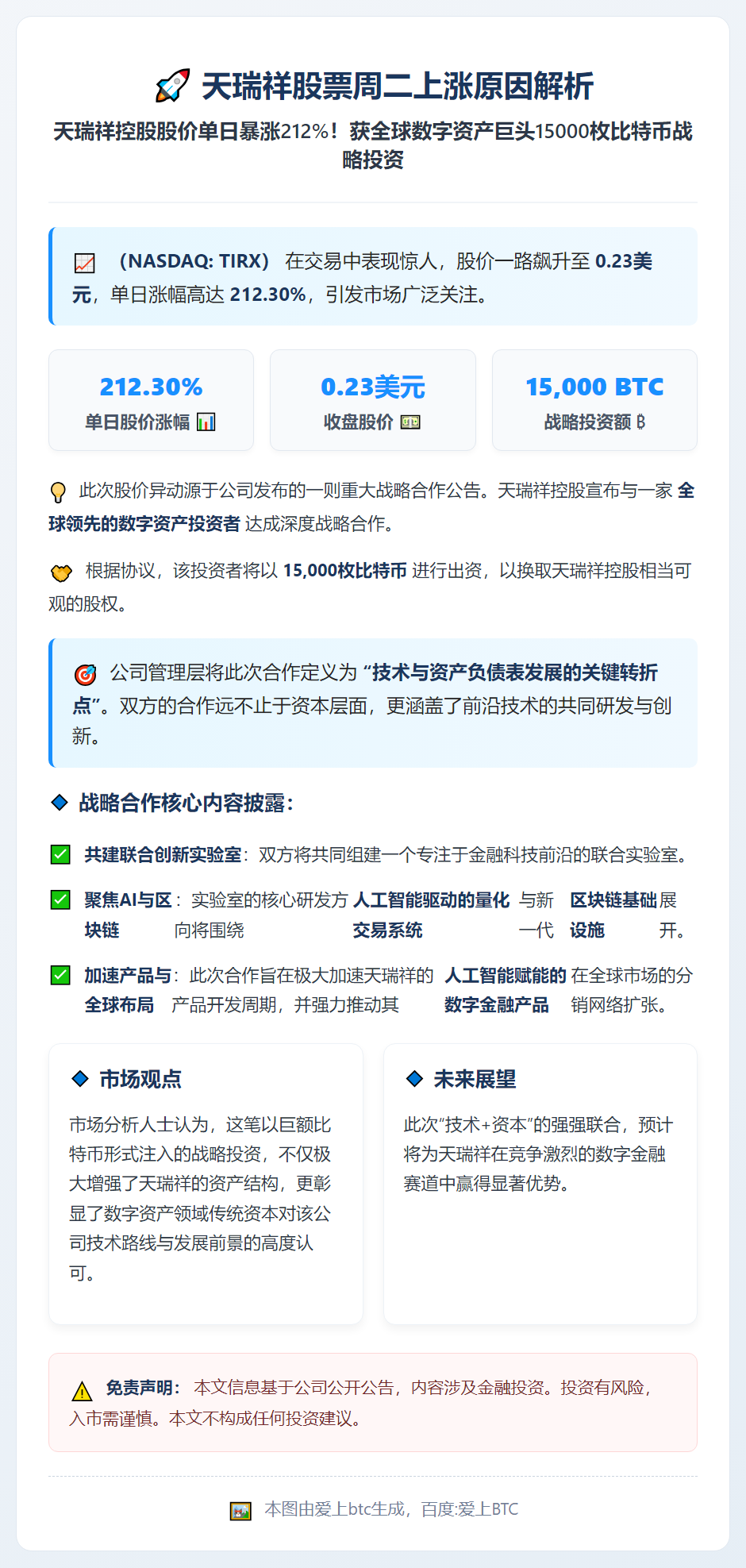 天瑞祥股票周二上涨原因解析