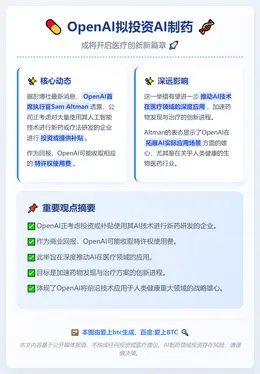 OpenAI拟投资AI制药
