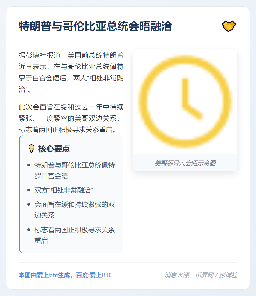 特朗普与哥伦比亚总统会晤融洽