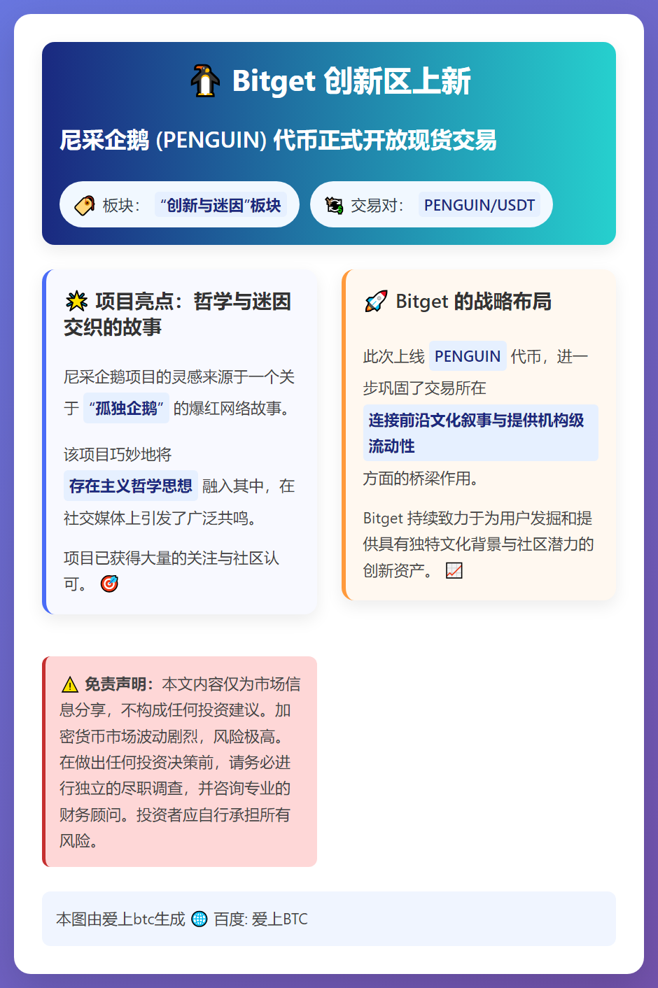 Bitget 上线 PENGUIN 现货交易