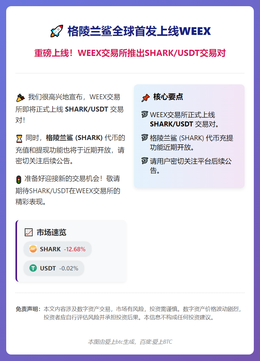 格陵兰鲨全球首发上线WEEX