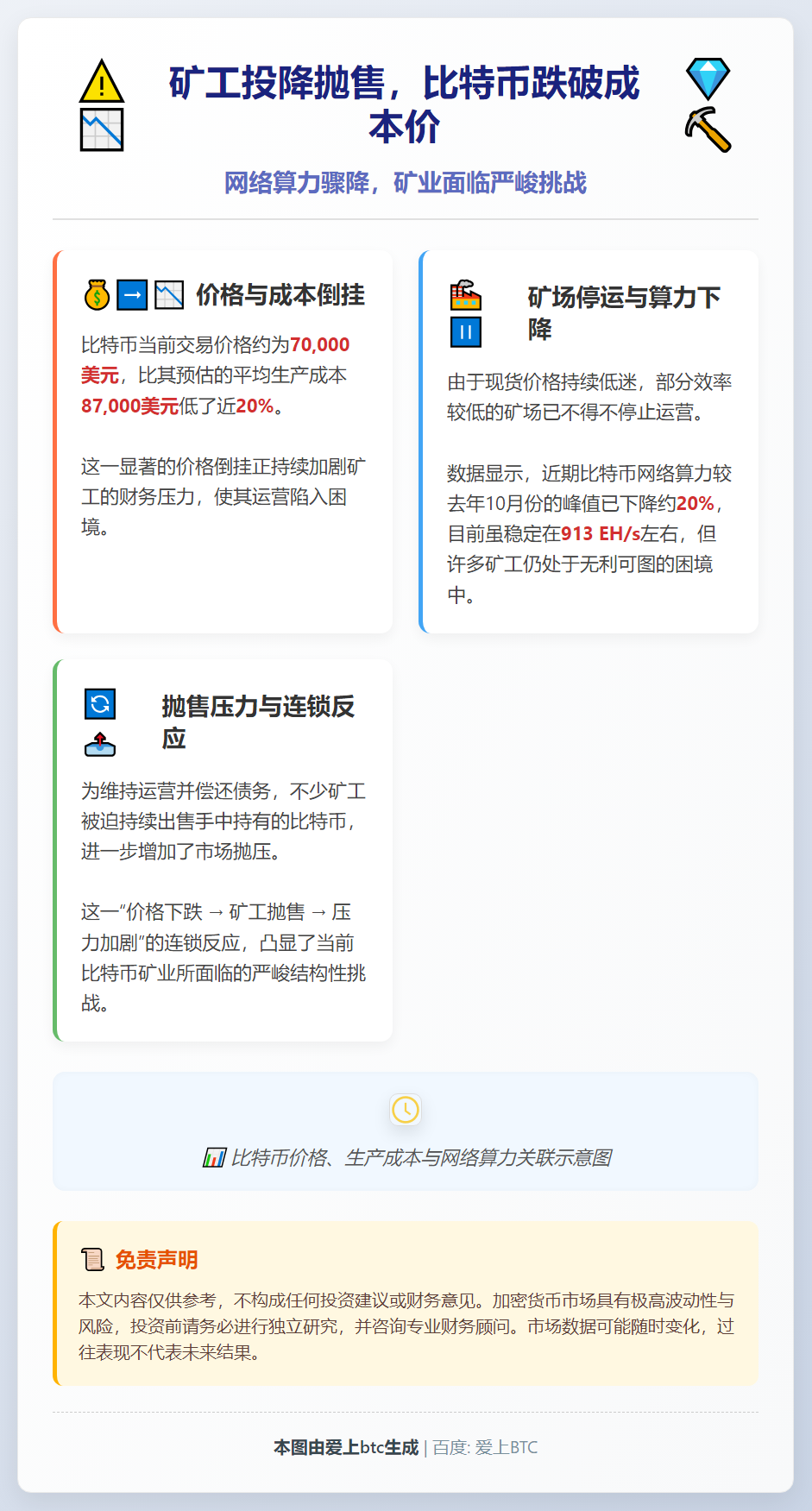 矿工投降抛售，比特币跌破成本价