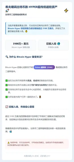 希夫嘲讽比特币跌 HYPER超传统避险资产