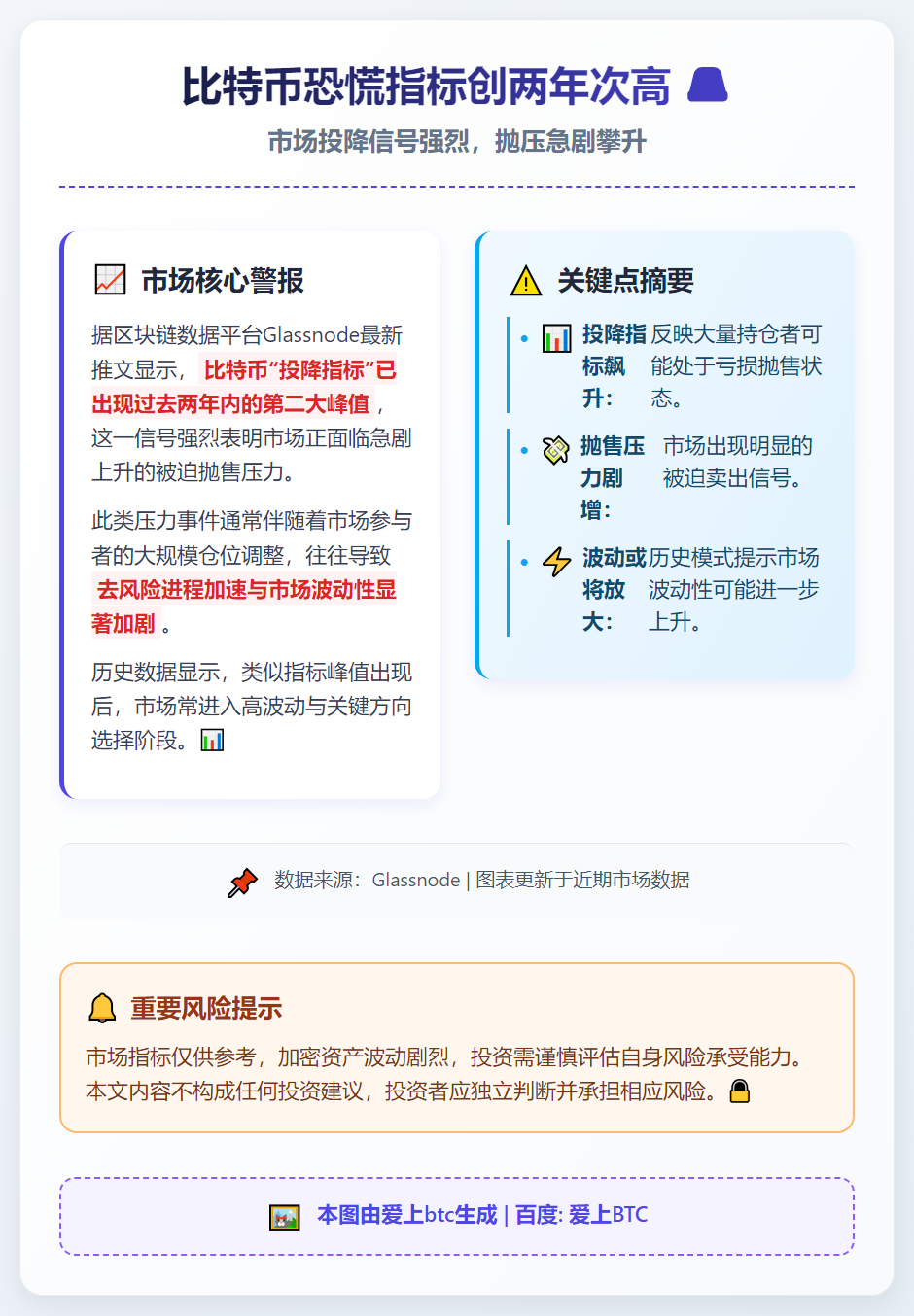 比特币恐慌指标创两年次高