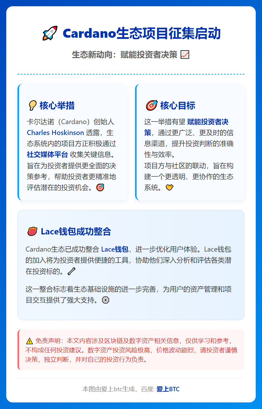 Cardano生态项目征集启动