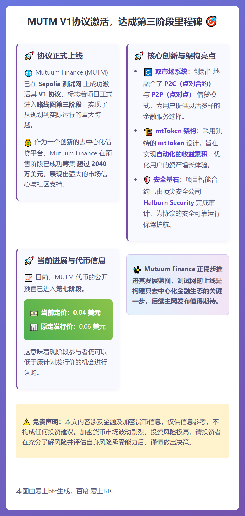 MUTM V1协议激活，达成第三阶段里程碑