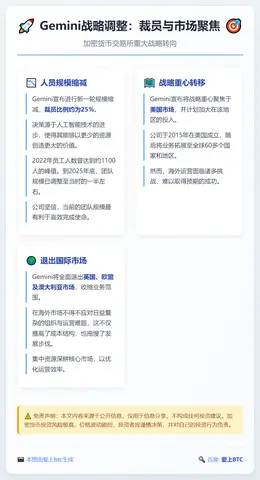 Gemini裁员25%，退出多国专注美国
