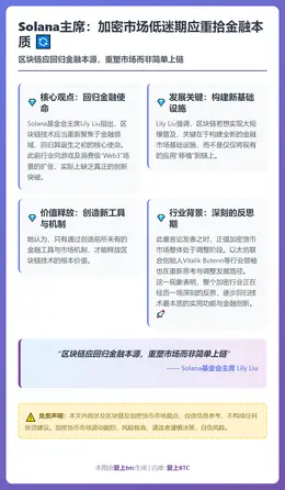 Solana主席：加密市场低迷期应重拾金融本质