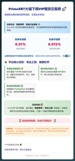 PrimeXBT大幅下调VIP期货交易费