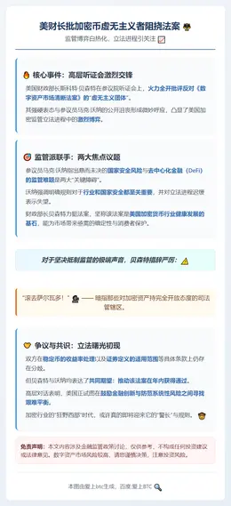 美财长批加密币虚无主义者阻挠法案