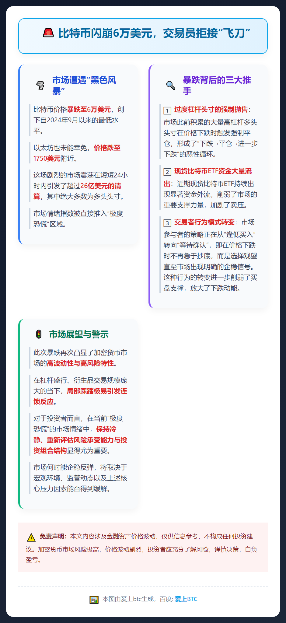 比特币闪崩6万美元，交易员拒接“飞刀”