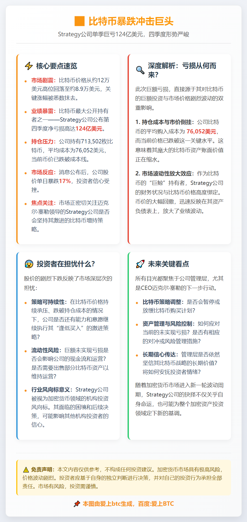 比特币暴跌124亿美元，四季度形势严峻