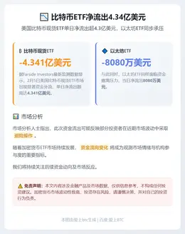 比特币ETF净流出4.34亿美元