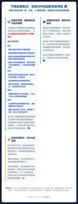 下周宏观焦点：非农CPI与加密市场考验