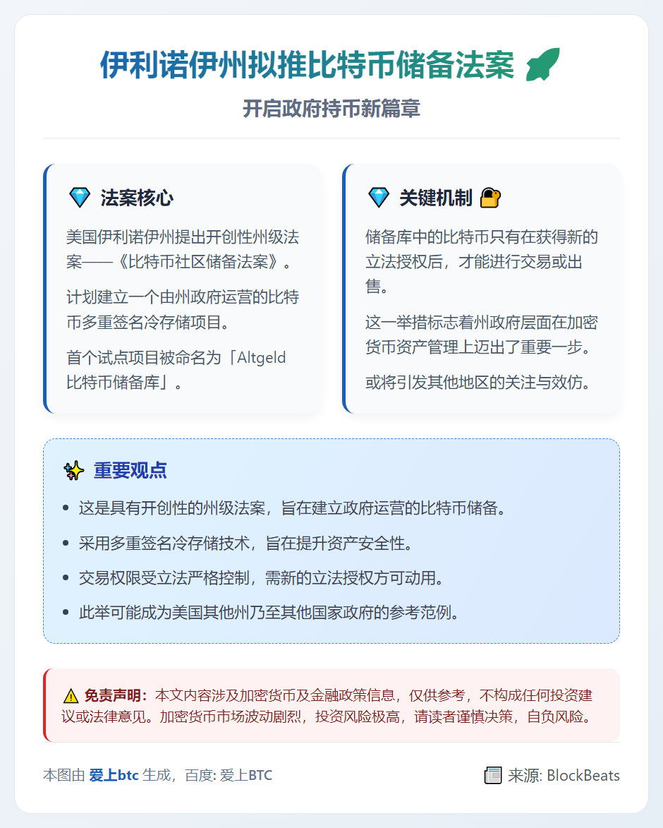 伊利诺伊州拟推比特币储备法案