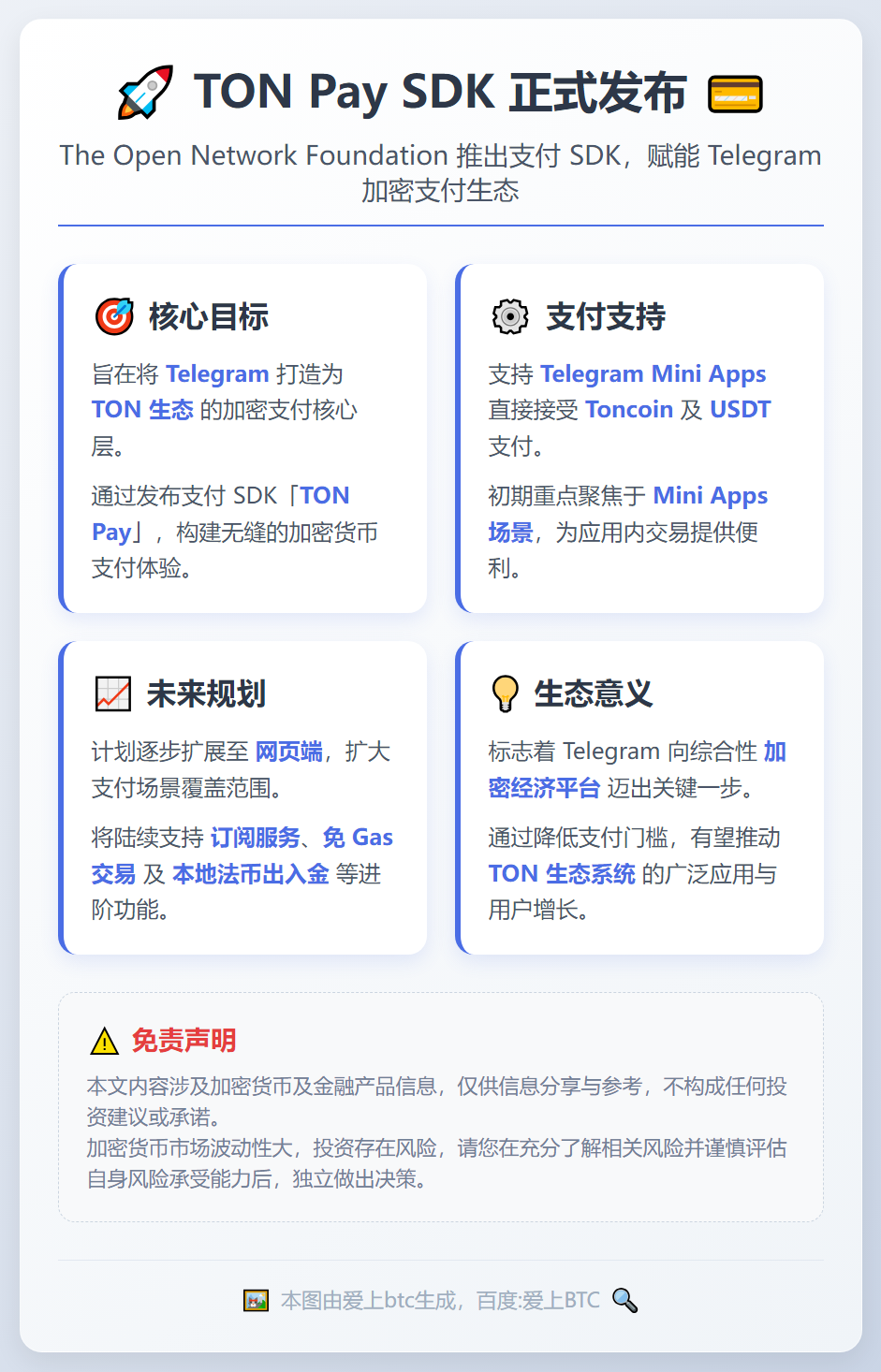 TON Pay SDK发布