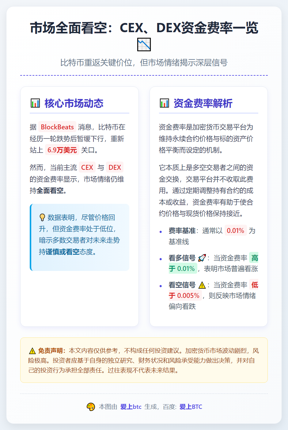 市场全面看空：CEX、DEX资金费率一览