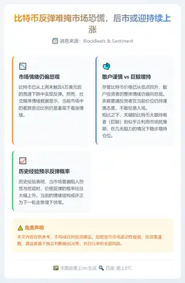 比特币反弹难掩市场恐慌，后市或迎持续上涨