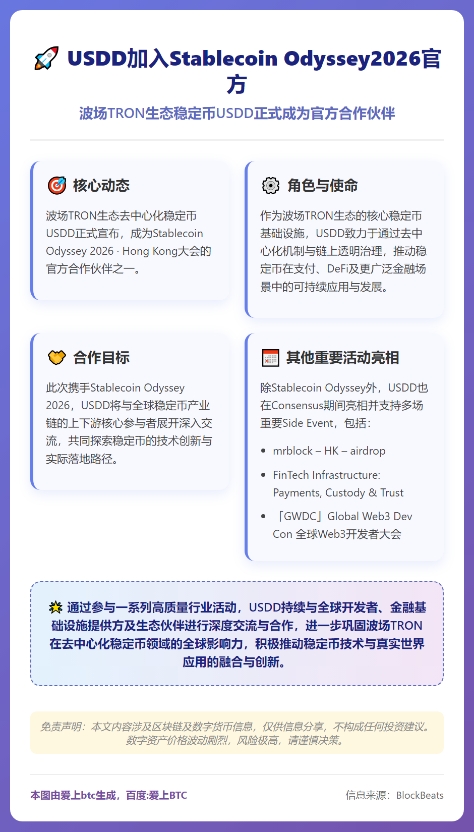 USDD加入Stablecoin Odyssey2026官方