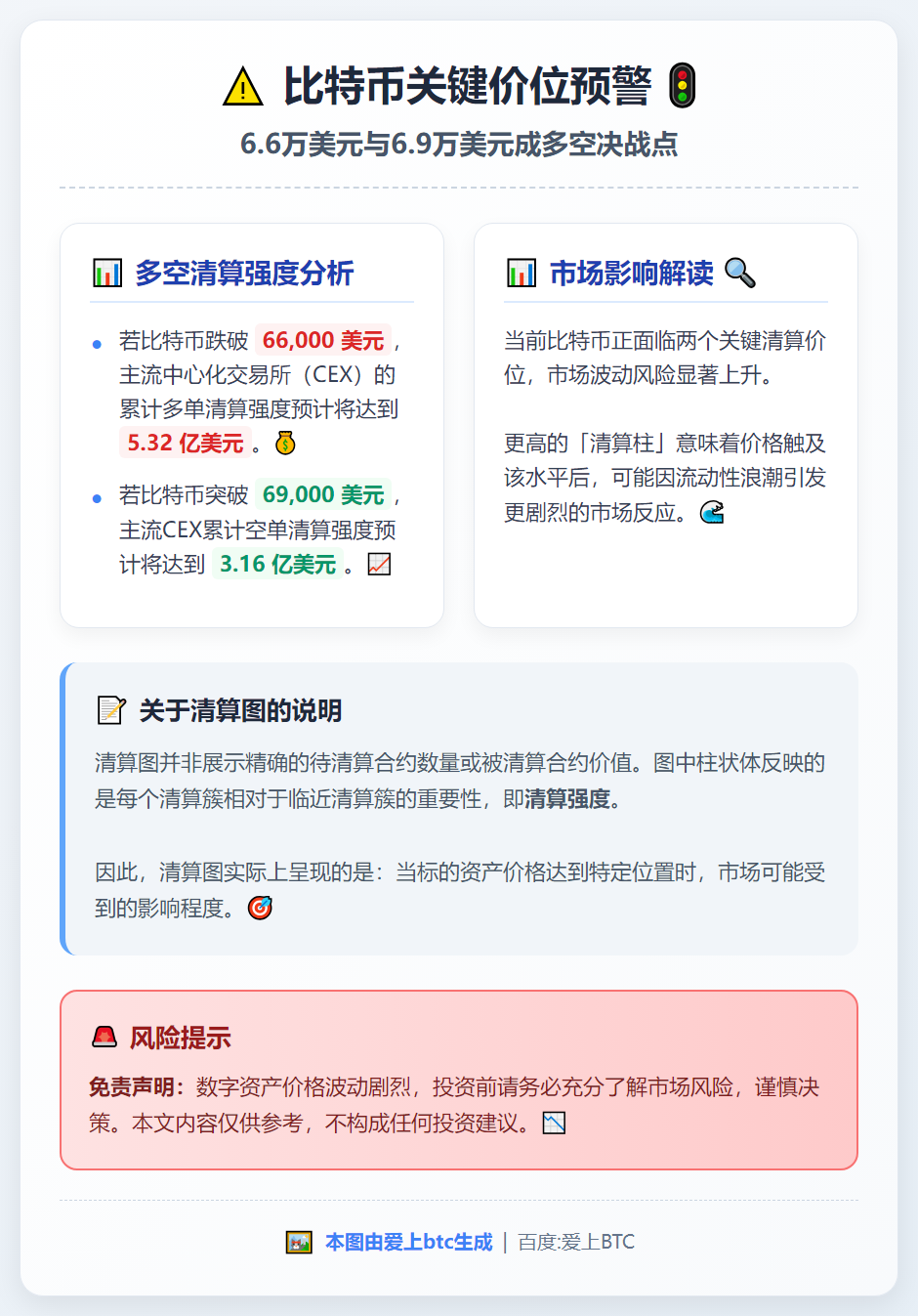 比特币跌破6.6万将触发5.32亿多单清算