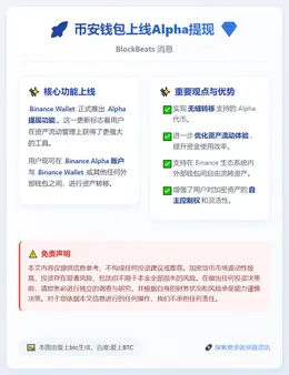 币安钱包上线Alpha提现