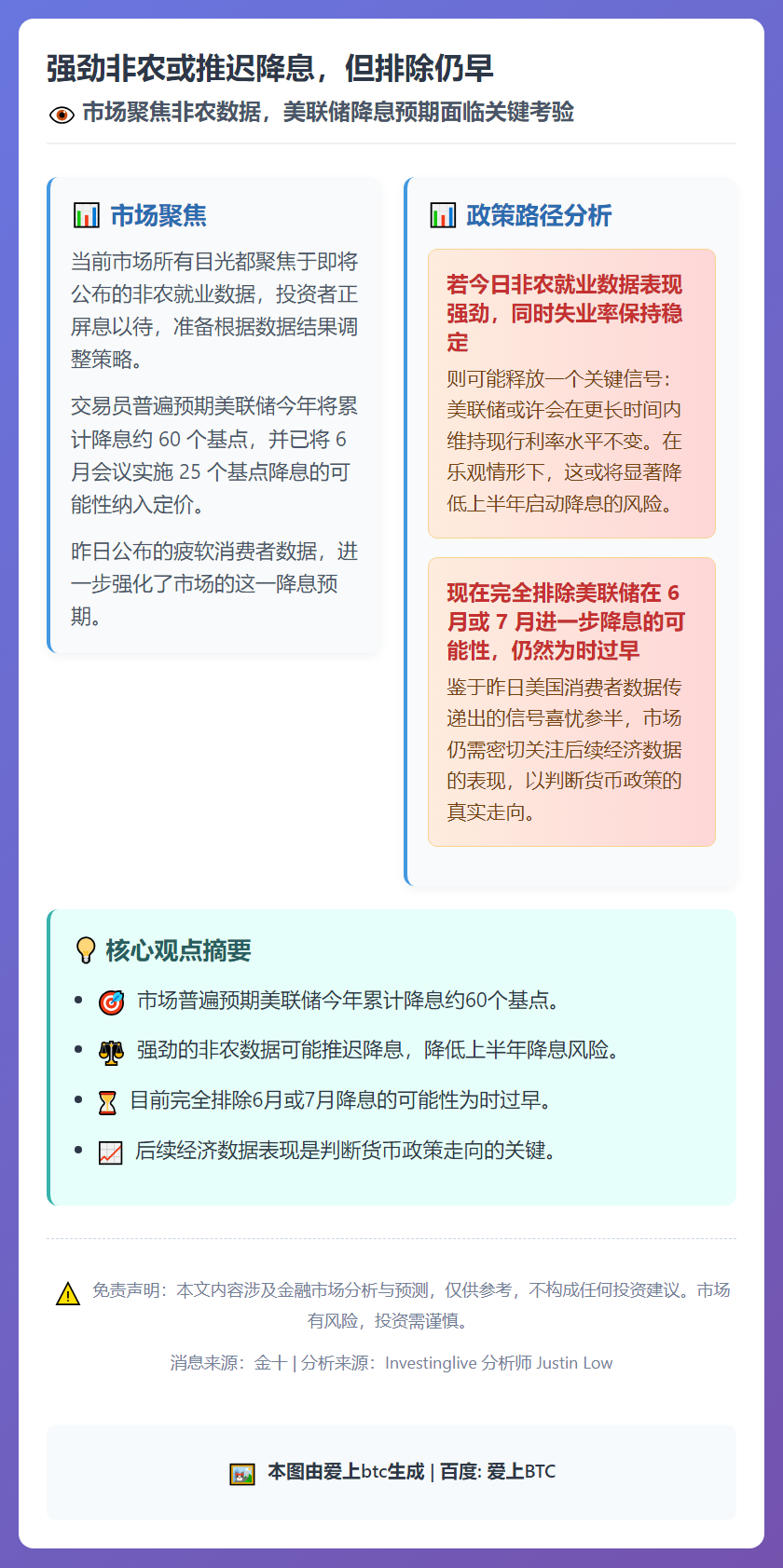 强劲非农或推迟降息，但排除仍早