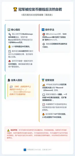 冠军被控发币圈钱后淡然自若