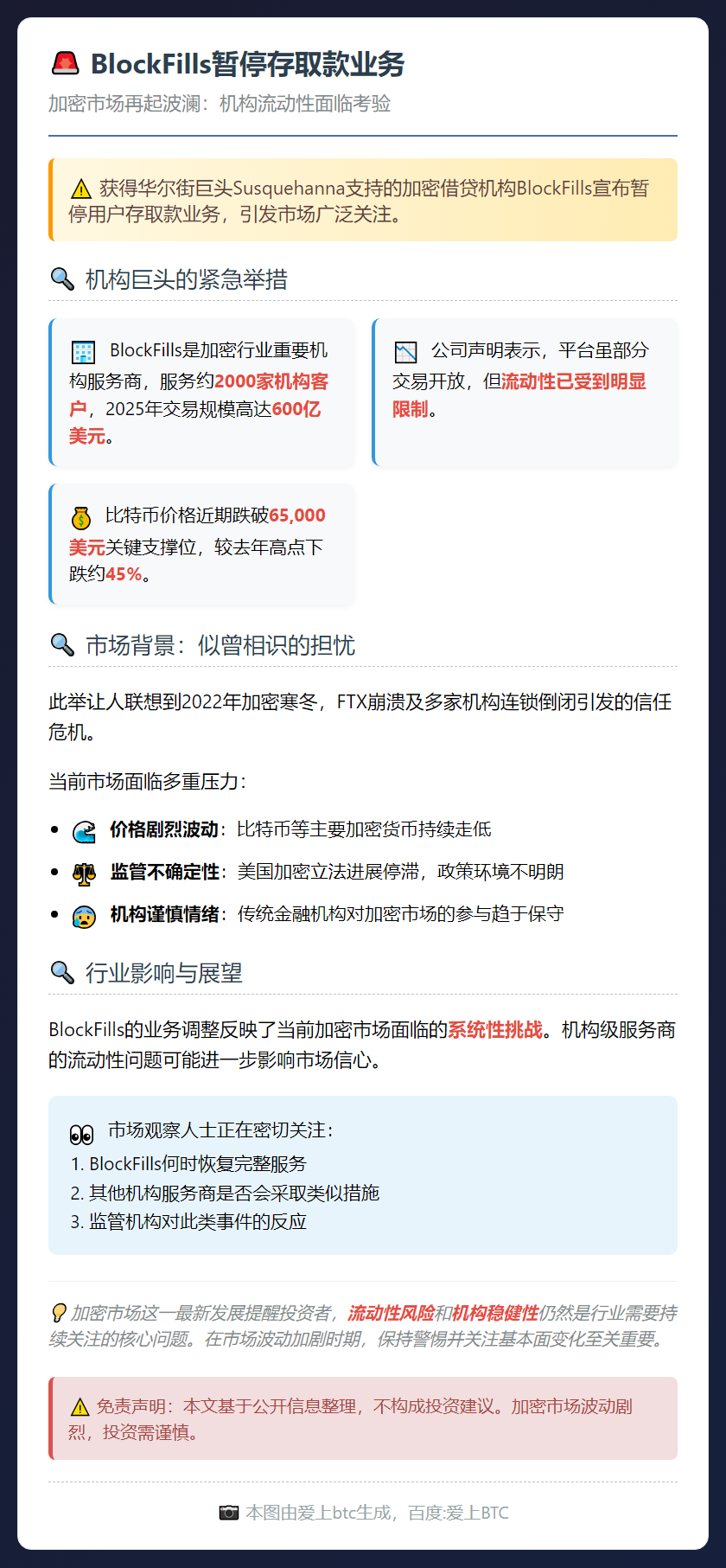 BlockFills暂停存取款业务