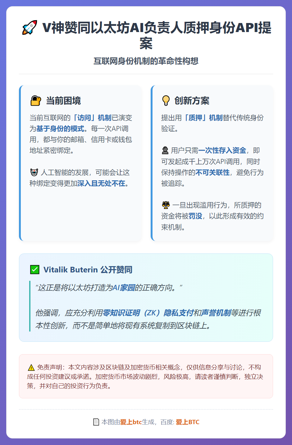 V神赞同以太坊AI负责人质押身份API提案