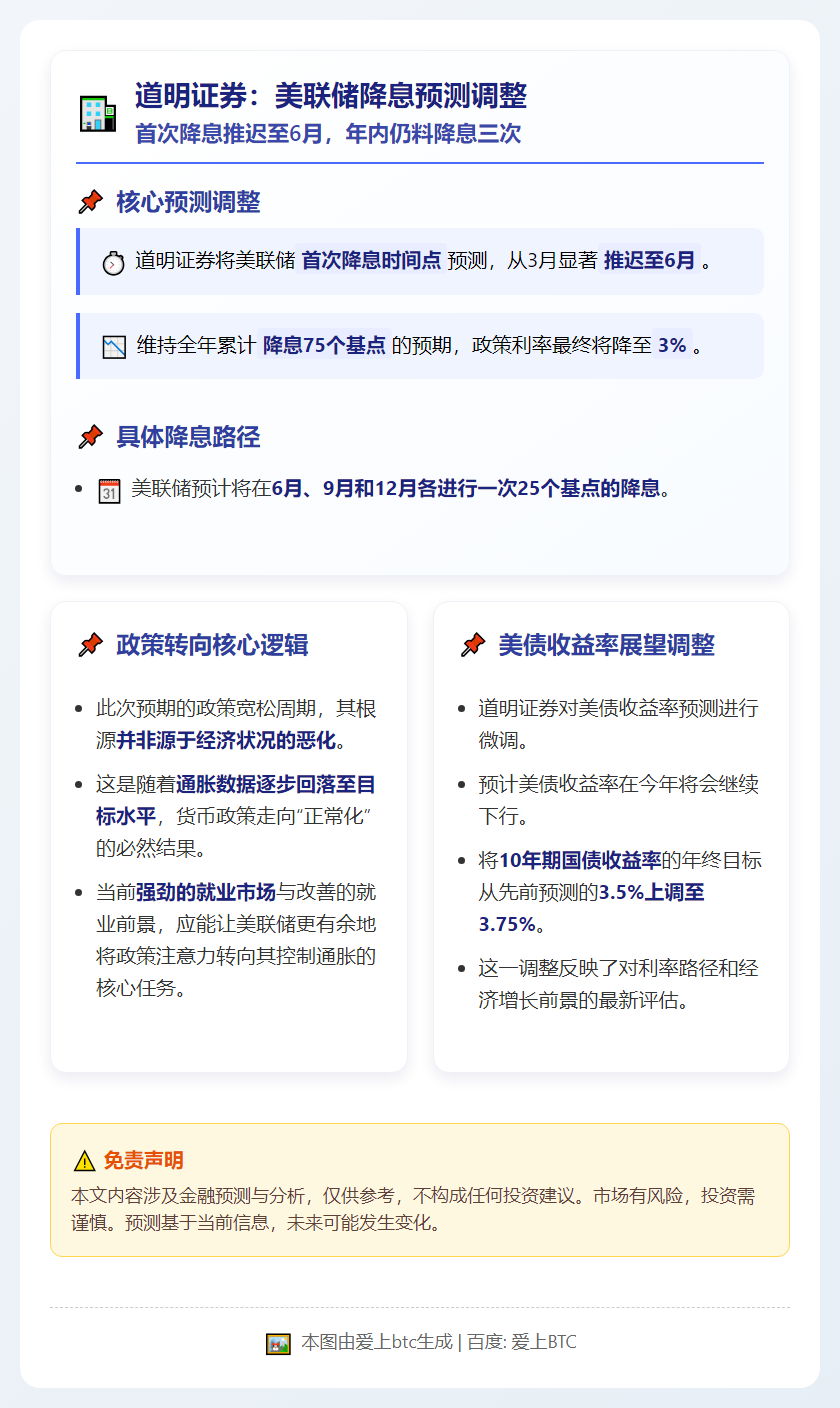 道明证券：美联储降息或推迟至6月，年内仍料降息三次