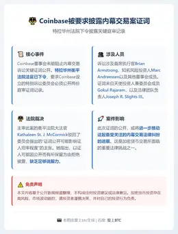 Coinbase被要求披露内幕交易案证词