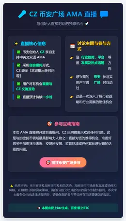 CZ今晚23点Binance广场中英文AMA