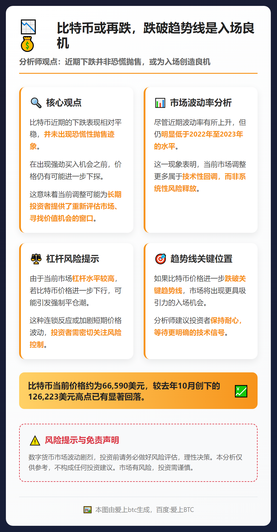 比特币或再跌，跌破趋势线是入场良机