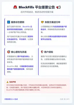 BlockFills暂停存取款应对市场波动，推进流动性恢复