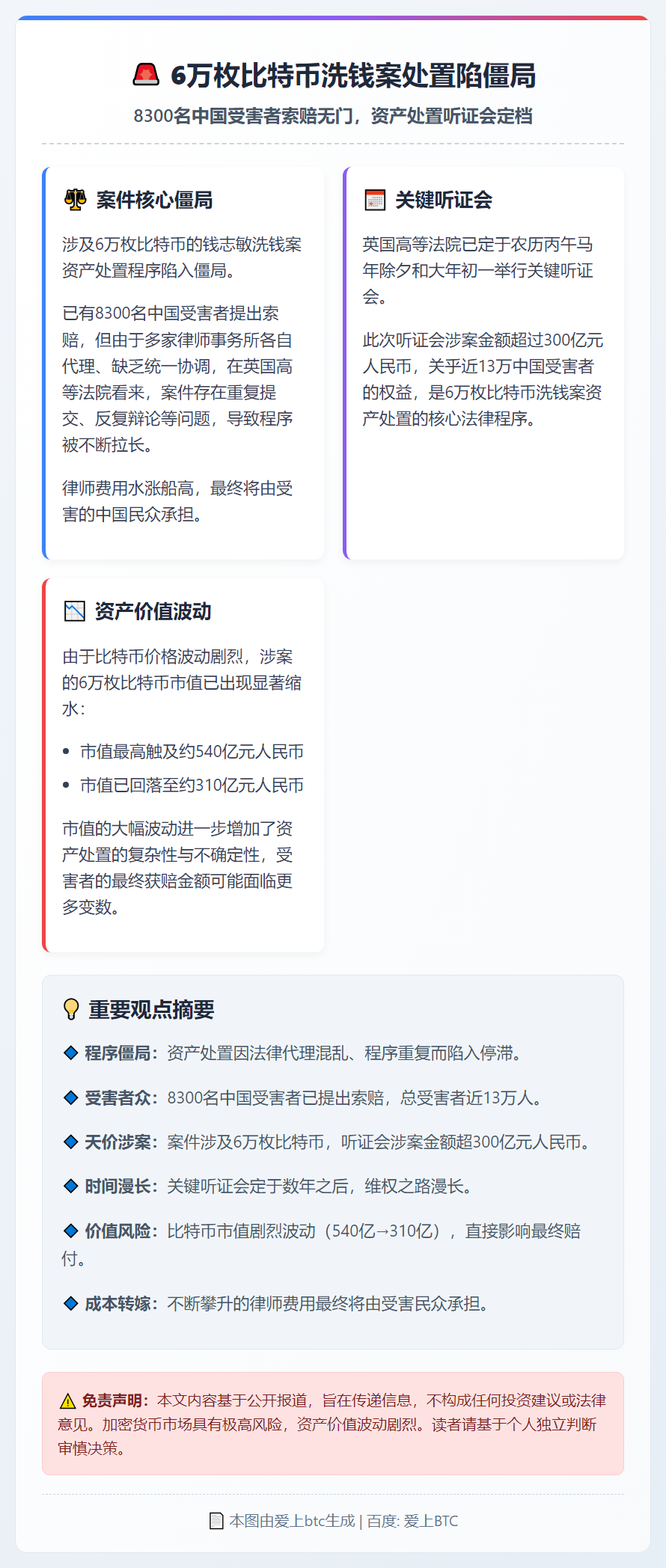 6万枚比特币洗钱案处置陷僵局