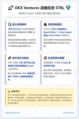 OKX Ventures投资STBL，X Layer将推RW