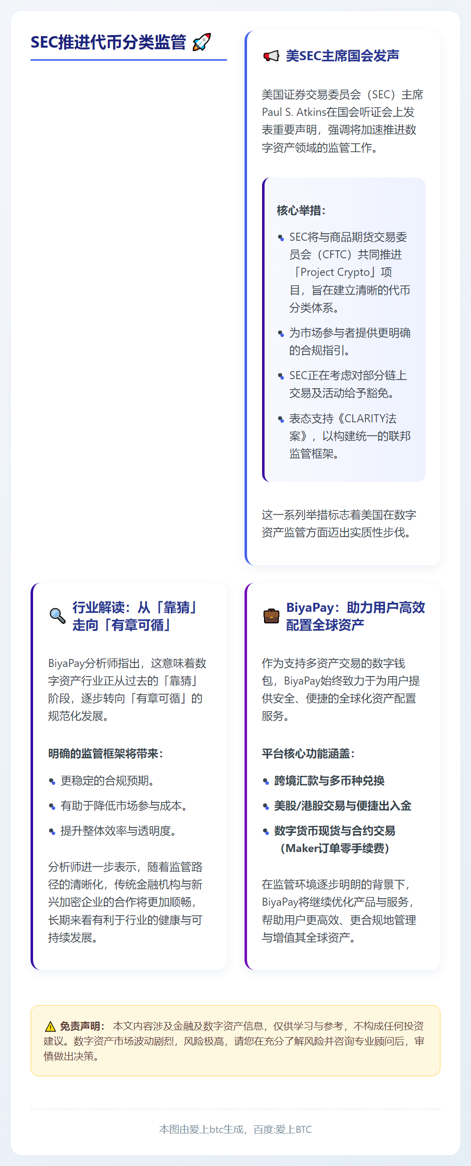 SEC推进代币分类监管