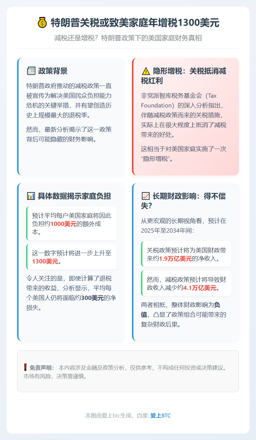 特朗普关税或致美家庭年增税1300美元