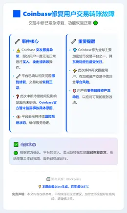 Coinbase修复用户交易转账故障