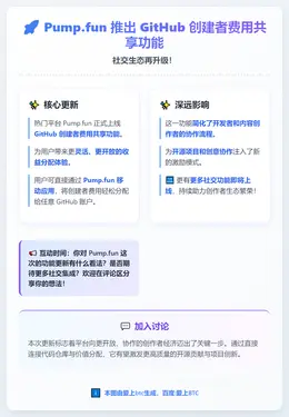 Pump.fun推GitHub创作者费用共享