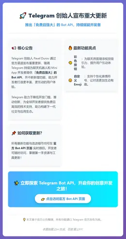 Telegram创始人：推出Bot API支持开发