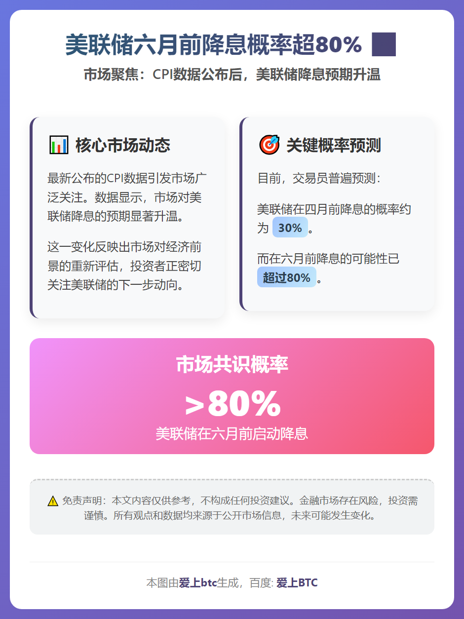 美联储六月前降息概率超80%